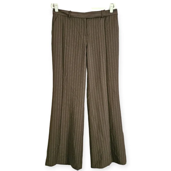 NWOT Talbots brown pinstripe Heritage wool blend trousers pants Womens 12 - Picture 3 of 9